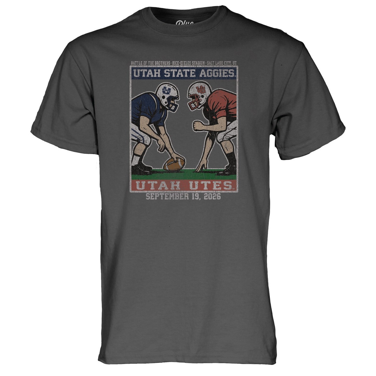 Utah State Aggies vs Utah Utes Battle of the Brothers T-Shirt Charcoal unisex